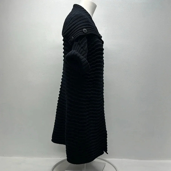 Lafayette 148 Cardigan Sweater Short Sleeve Merino Wool Knit Black Size Medium - Picture 3 of 10